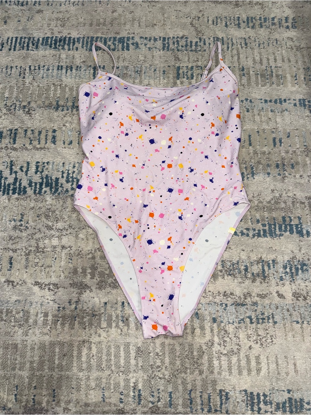 summersalt Lavender One-Piece Swimsuit with Multicolor Paint-Splatter